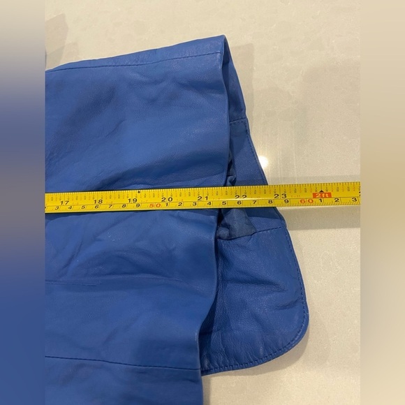 Vintage Woman’s Anne Klein Leather Blazer Electric Blue Size 6 - Picture 12 of 12